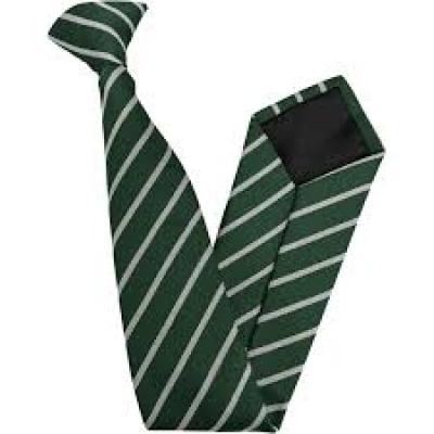School Green White Stripped Ties Long